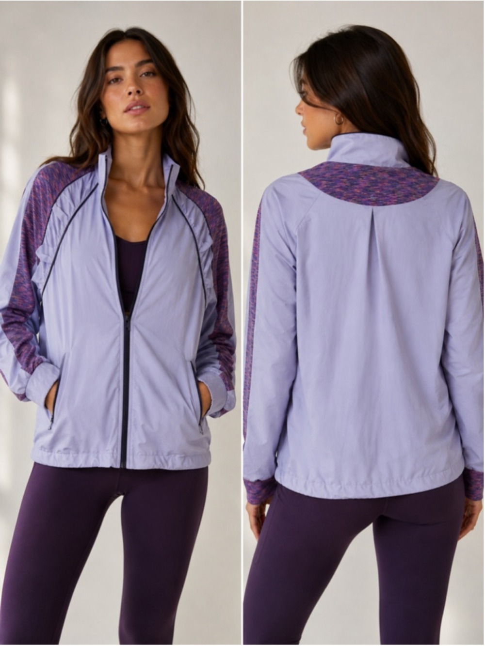 prAna Women’s Lightweight Windbreaker Jacket Full Zip Purple Hiking Size Small